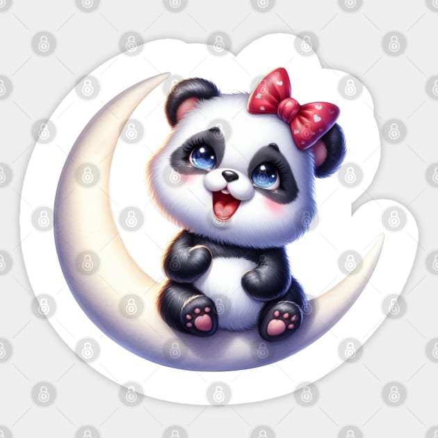 Valentine Love Panda Bear Sticker by Chromatic Fusion Studio